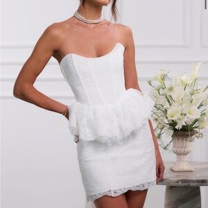 The Winnie Dress in White Chantilly Lace